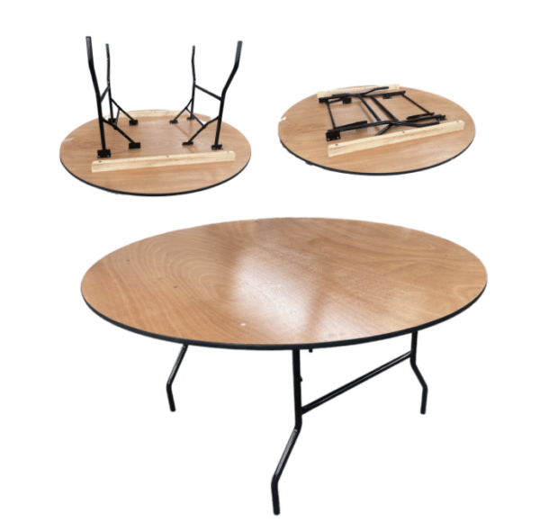 Table ronde en Bois vue de côté