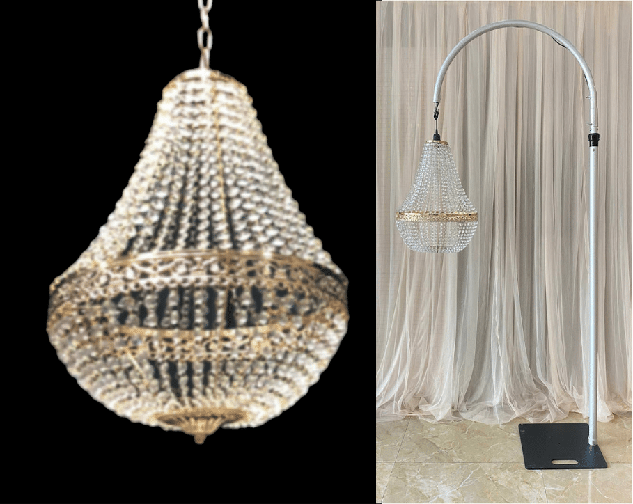 Lustre or vue de face et de côté