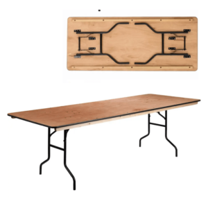 Table rectangle pliante en Bois vue de côté