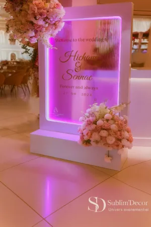 Mur d'au - Panneau de bienvenue - Mariage et événements