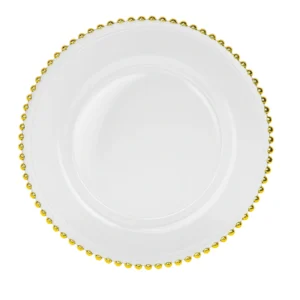 Assiette perlée or 33cm