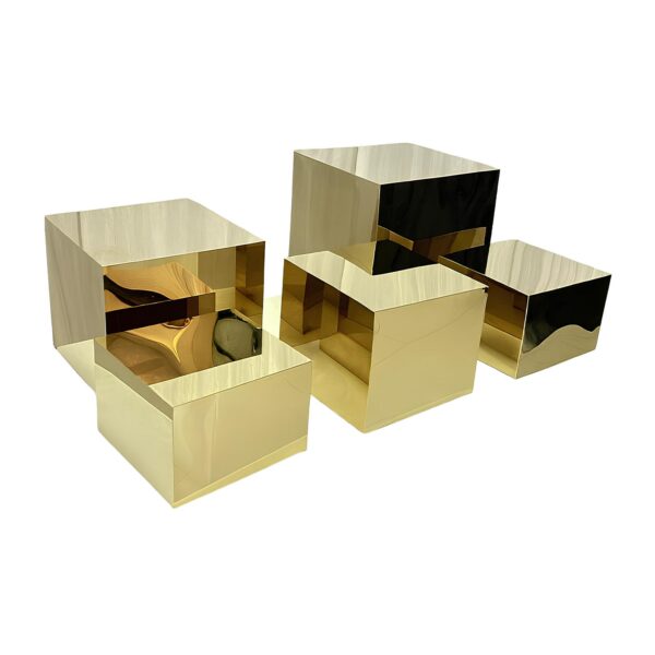 Set de 5 cubes décorations avec coloris dorée